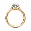 FlyerFit® 14K Yellow and 14K White Gold Micropave Halo Engagement Ring