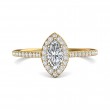 FlyerFit® 18K Yellow Gold Micropave Halo Engagement Ring