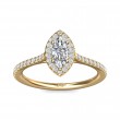 FlyerFit® 18K Yellow Gold Micropave Halo Engagement Ring