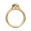 FlyerFit® 18K Yellow Gold Micropave Halo Engagement Ring