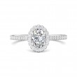 FlyerFit® 14K White Gold Micropave Halo Engagement Ring