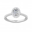 FlyerFit® 14K White Gold Micropave Halo Engagement Ring