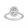 FlyerFit® Platinum Micropave Halo Engagement Ring