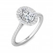 FlyerFit® Platinum Micropave Halo Engagement Ring