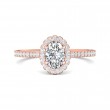 FlyerFit® 14K Pink Gold Micropave Halo Engagement Ring