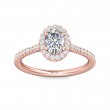 FlyerFit® 14K Pink Gold Micropave Halo Engagement Ring