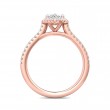 FlyerFit® 14K Pink Gold Micropave Halo Engagement Ring