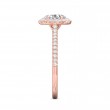 FlyerFit® 14K Pink Gold Micropave Halo Engagement Ring