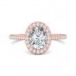 FlyerFit® 14K Pink Gold Micropave Halo Engagement Ring