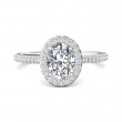 FlyerFit® Platinum Micropave Halo Engagement Ring