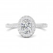 FlyerFit® 18K White Gold Micropave Halo Engagement Ring