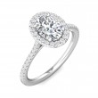 FlyerFit® 14K White Gold Micropave Halo Engagement Ring