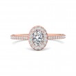 FlyerFit® 18K Pink Gold Micropave Halo Engagement Ring