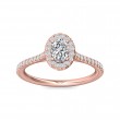 FlyerFit® 18K Pink Gold Micropave Halo Engagement Ring