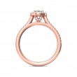 FlyerFit® 18K Pink Gold Micropave Halo Engagement Ring