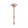 FlyerFit® 18K Pink Gold Micropave Halo Engagement Ring