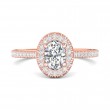 FlyerFit® 14K Pink Gold Micropave Halo Engagement Ring