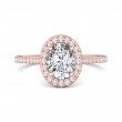 FlyerFit® 18K Pink Gold Micropave Halo Engagement Ring