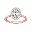 FlyerFit® 18K Pink Gold Micropave Halo Engagement Ring