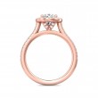 FlyerFit® 18K Pink Gold Micropave Halo Engagement Ring