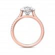 FlyerFit® 18K Pink Gold Shank And White Gold Top Micropave Halo Engagement Ring