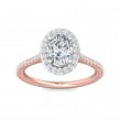 FlyerFit® 18K Pink Gold Shank And White Gold Top Micropave Halo Engagement Ring