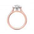 FlyerFit® 18K Pink Gold Shank And White Gold Top Micropave Halo Engagement Ring