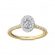 FlyerFit® 14K Yellow and 14K White Gold Micropave Halo Engagement Ring