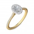 FlyerFit® 14K Yellow and 14K White Gold Micropave Halo Engagement Ring