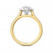 FlyerFit® 18K Yellow Gold Shank And White Gold Top Micropave Halo Engagement Ring