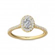 FlyerFit® 14K Yellow Gold Micropave Halo Engagement Ring