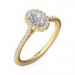 FlyerFit® 14K Yellow Gold Micropave Halo Engagement Ring