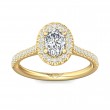 FlyerFit® 18K Yellow Gold Micropave Halo Engagement Ring