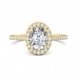 FlyerFit® 14K Yellow Gold Micropave Halo Engagement Ring