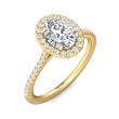 FlyerFit® 14K Yellow Gold Micropave Halo Engagement Ring