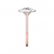 FlyerFit® 18K Pink Gold Shank And White Gold Top Micropave Halo Engagement Ring