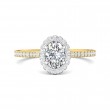 FlyerFit® 14K Yellow and 14K White Gold Micropave Halo Engagement Ring