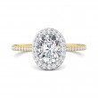 FlyerFit® 14K Yellow and 14K White Gold Micropave Halo Engagement Ring