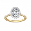 FlyerFit® 14K Yellow and 14K White Gold Micropave Halo Engagement Ring