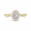 FlyerFit® 14K Yellow Gold Micropave Halo Engagement Ring