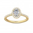 FlyerFit® 14K Yellow Gold Micropave Halo Engagement Ring