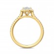 FlyerFit® 14K Yellow Gold Micropave Halo Engagement Ring