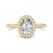 FlyerFit® 18K Yellow Gold Micropave Halo Engagement Ring