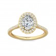 FlyerFit® 18K Yellow Gold Micropave Halo Engagement Ring