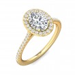 FlyerFit® 18K Yellow Gold Micropave Halo Engagement Ring