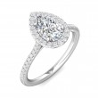 FlyerFit® Platinum Micropave Halo Engagement Ring