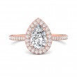 FlyerFit® 14K Pink Gold Micropave Halo Engagement Ring