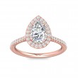 FlyerFit® 14K Pink Gold Micropave Halo Engagement Ring