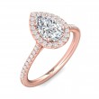 FlyerFit® 14K Pink Gold Micropave Halo Engagement Ring