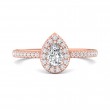 FlyerFit® 14K Pink Gold Micropave Halo Engagement Ring